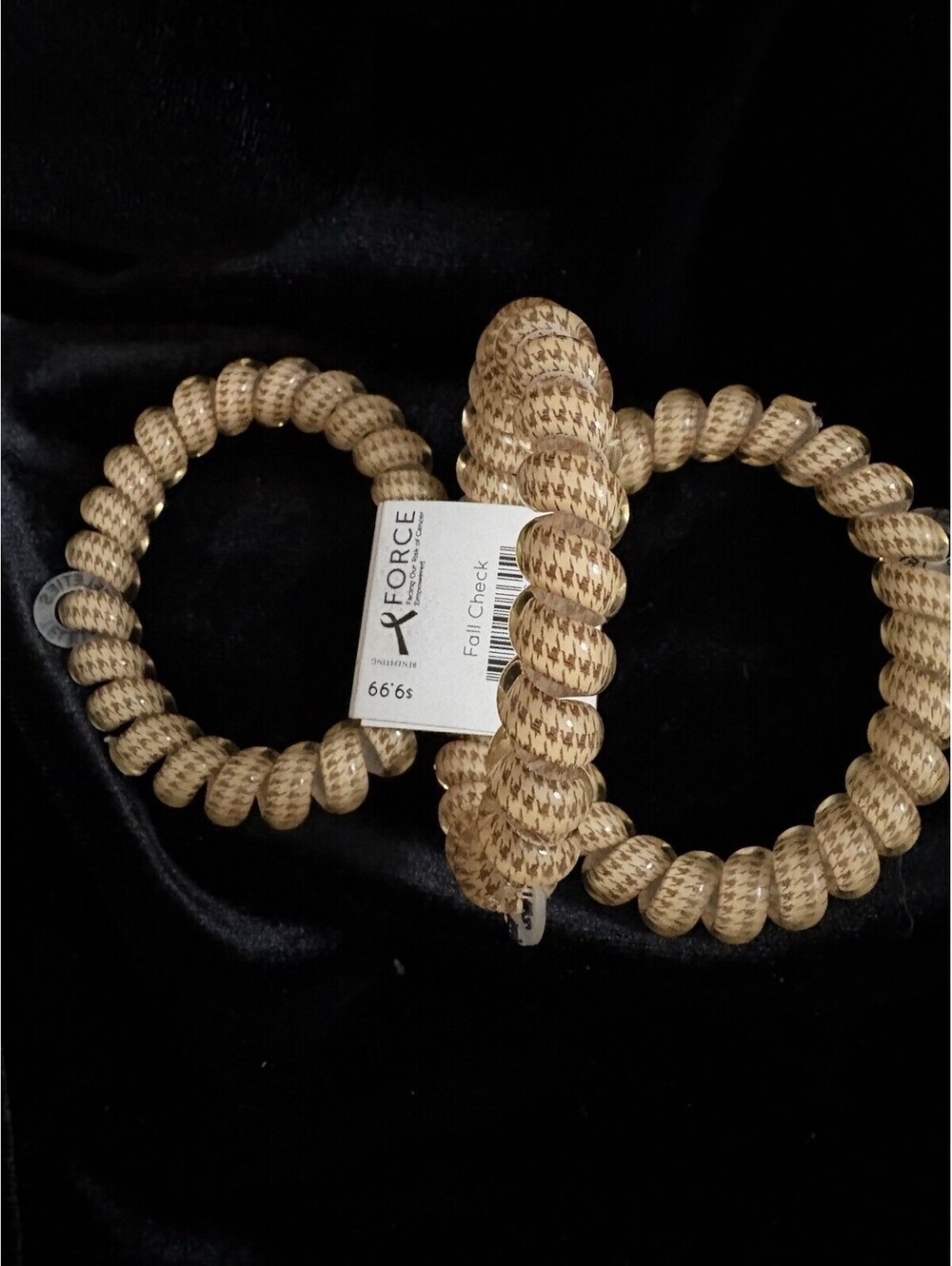 Three Teleties Hair Ties In fall Check Colorway